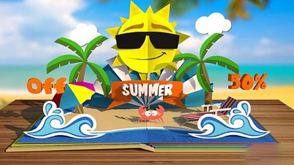 C4D工程-4个三维立体书本折叠弹出Cinema 4d模版