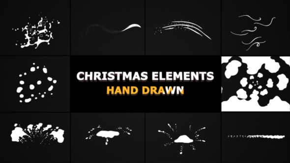 AE模板-卡通手绘冬天雪元素 Winter Snow Elements