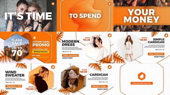 AE模板-时尚简约秋季风格网络产品促销Fashion Promo