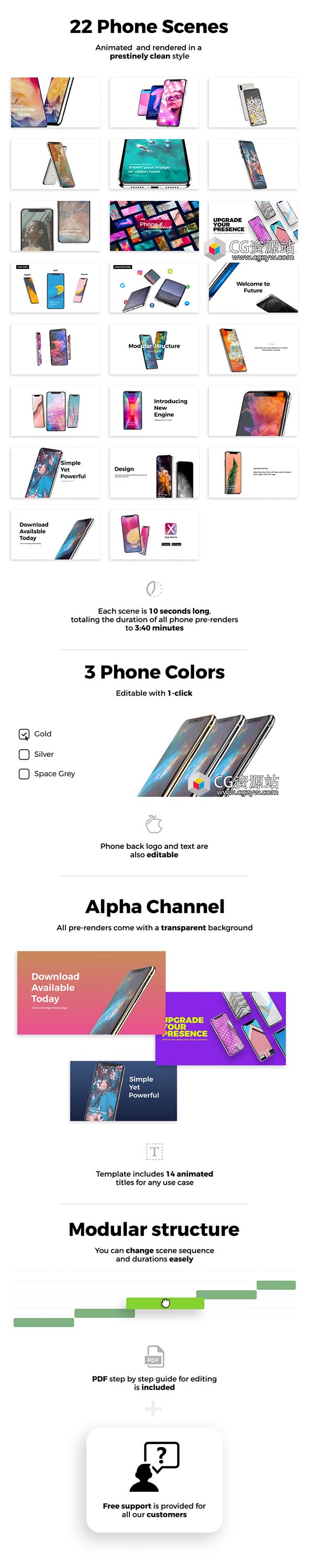 AE模板-iPhoneXS手机APP展示动画片头-图片2