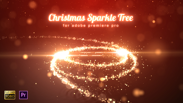 PR模板-圣诞节问候光线片头 Christmas Sparkle Tree – Premiere Pro