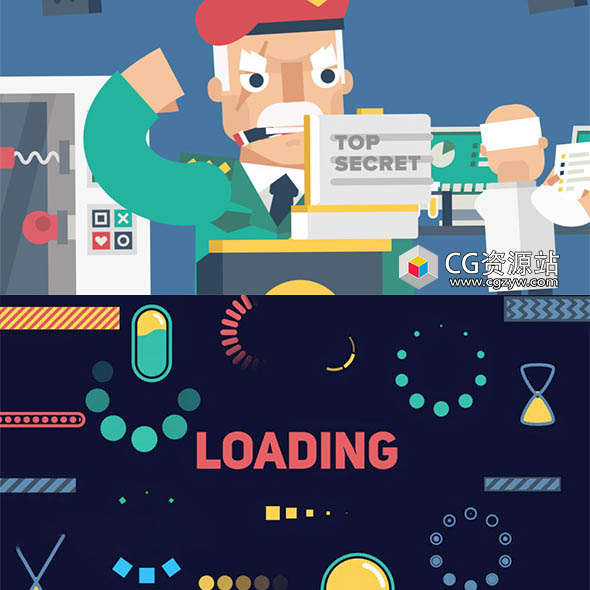 AE模板-540+扁平化MG动画基本图形元素包-图片1