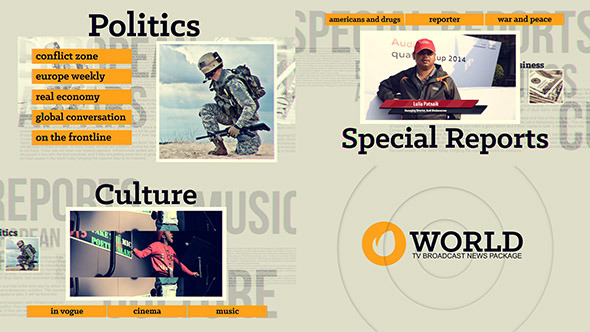 AE模板-世界新闻频道电视广告栏目包装 World News Channel