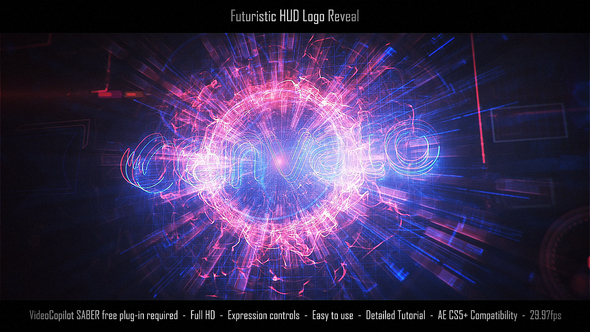 AE模板-高科技HUD科幻Logo动画 Futuristic HUD Logo Reveal