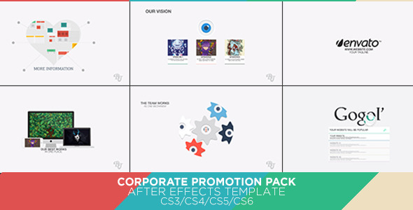 AE模板-扁平化创意企业宣传包MG动画片头 Corporate Promotion Pack
