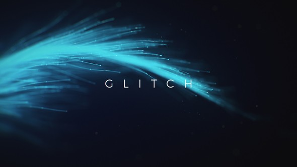 AE模板-粒子光线文字标题开场 Glitch Words Logo Opener