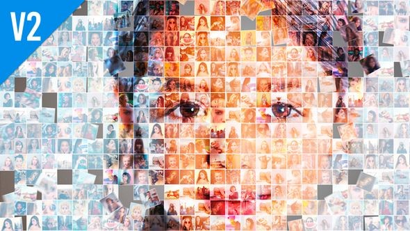AE模板-纪念日生日假期婚礼马赛克照片动画Mosaic Photo Animation Pro II