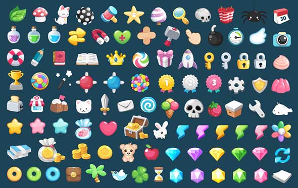 Unity卡通元素游戏UI包 Cartoon GUI Pack v1.0