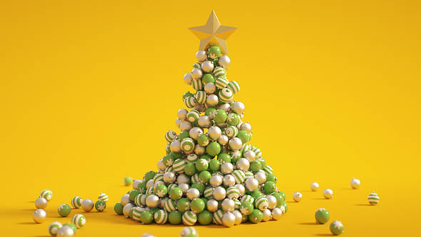 小球汇聚圣诞树动画C4D教程Cinema 4D – How to Build an Animated Christmas Tree Tutorial