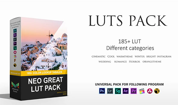 185个大气电影婚礼冷暖恐怖LUTS视频调色预设(AE/Pr/FCPX/达芬奇/PS等)