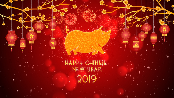 AE模板-2019年中国新年喜庆灯笼祝福片头Chinese New Year 2019