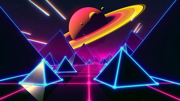 学习C4D与AE循环复古游戏空间场景制作教程 Looped Retro Space Scene Tutorial