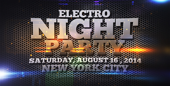 AE模板-时尚音乐派对舞蹈娱乐事件宣传片头Electro Night Party