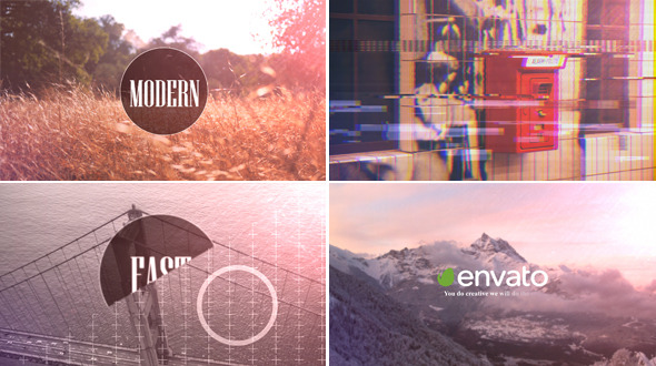 AE模板-信号损坏文字图片快闪片头Quick Glitch Opener