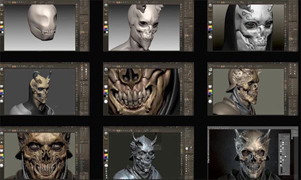 Zbrush骷髅王概念艺术角色模型雕刻制作视频教程-图片2