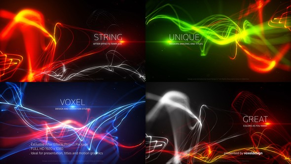 AR模板-抽象多彩粒子文字标题动画String Titles