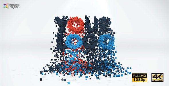 AE模板-三维粒子汇聚Logo动画 3D Particles Logo Build & Break