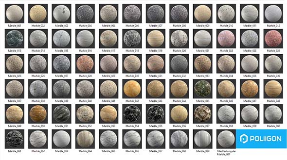 70种大理石PBR材质纹理贴图合集Poliigon Marble Collection