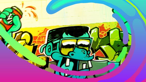 AE模板-卡通多彩渐变图形转场 Cartoon Gradient Transitions