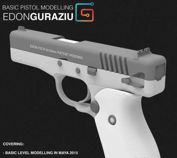 Maya手枪建模教程 Gumroad – Basic Pistol Modelling with Edon Guraziu