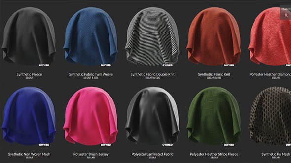 20个Substance Painter布料材质预设 New Fabrics