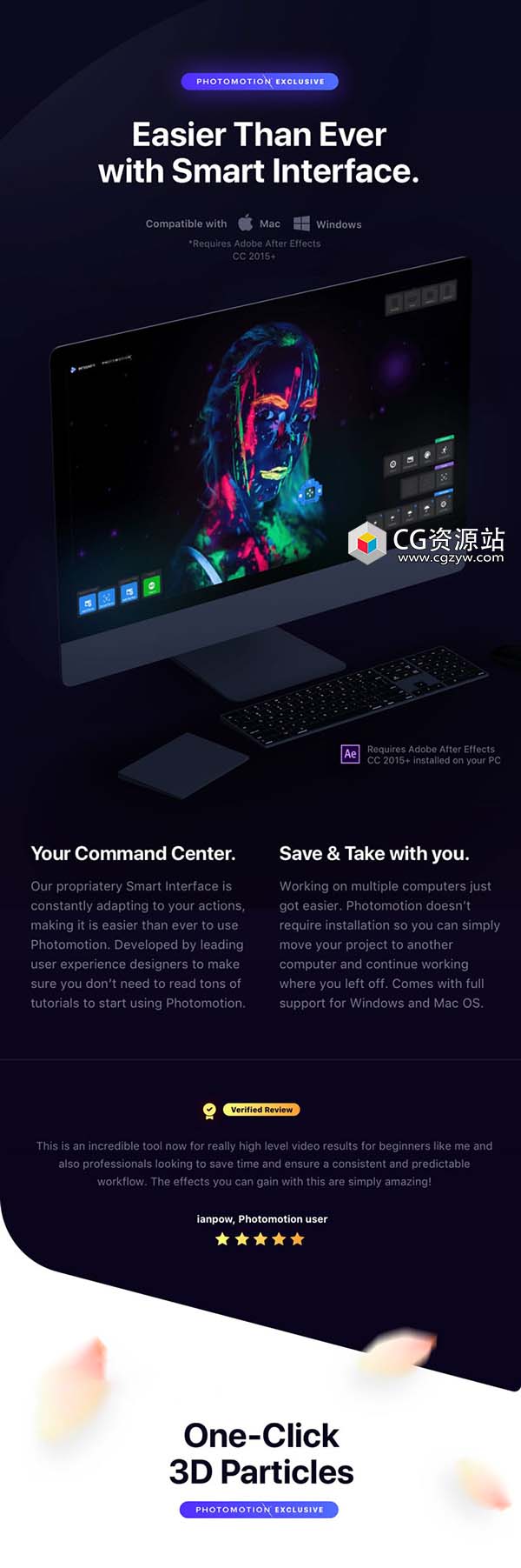 AE模板-人物风景图片转三维摄像机运动视差3D动画 Photomotion V12.0-图片3