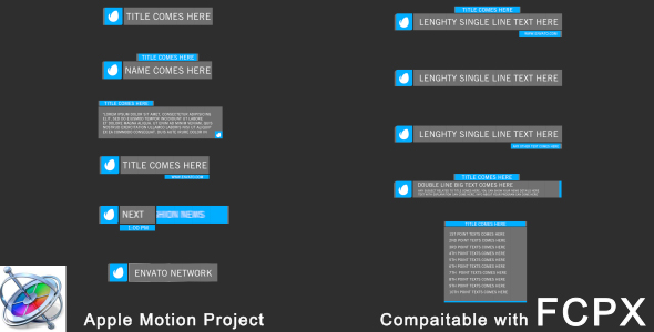 FCPX插件-12个简洁商务信息栏字幕条动画