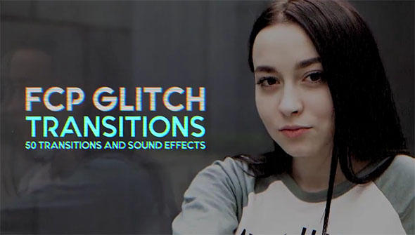 FCPX转场插件-50种信号故障干扰画面损坏抖音常用转场+音效