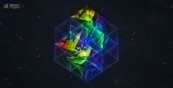 AE模板-三维线框魔方旋转Logo动画 3D Magic Cube Logo Reveal