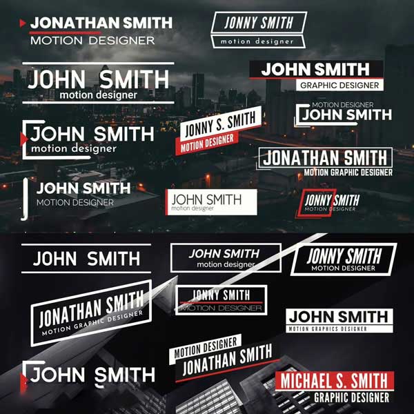 FCPX插件:90组文字标题人名字幕条动画