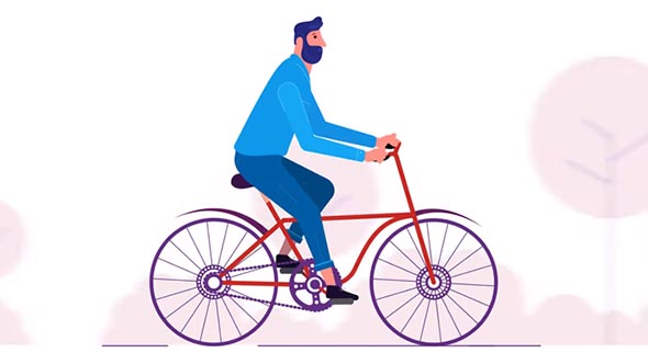 AE人物角色骑自行车MG动画教程 Character Cycling, Bicycle Animation