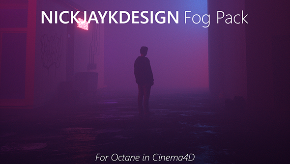 4个雾天场景C4D工程预设 Gumroad – Fog Preset Pack – For Octane in Cinema 4D