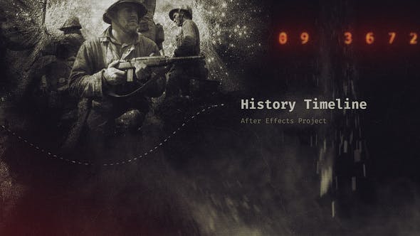 AE模板-复古回忆粉尘遮罩历史时间线照片开场 History Timeline III