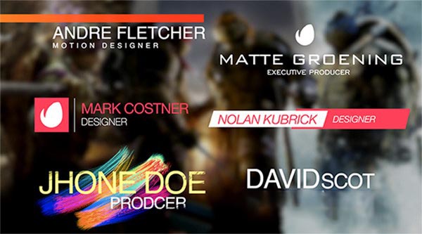 FCPX插件-43个时尚涂鸦商务简洁信号损坏字幕条标题动画