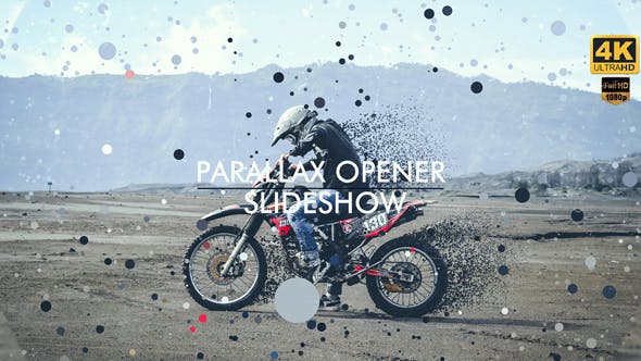 AE模板-4k粒子消散飘动图片开场 Parallax Opener Slideshow