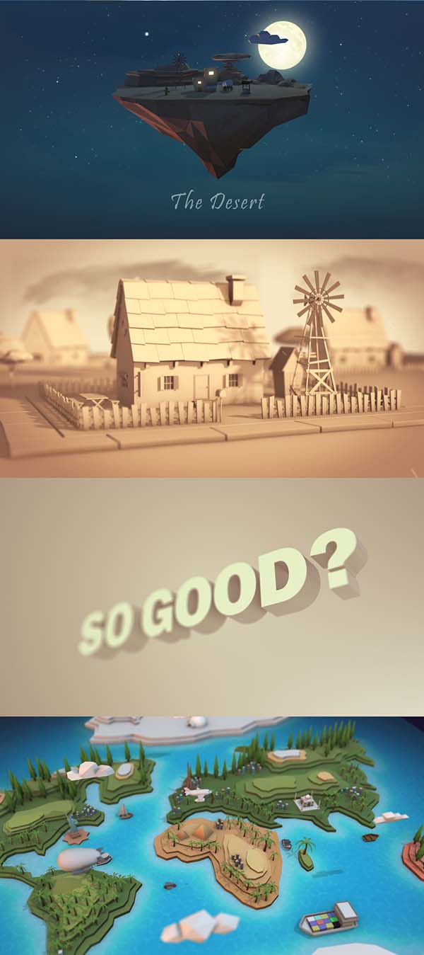 AE模板预设-422组低多边形室内外建筑树木汽车飞机E3D/Element 3D模型包工具素材包-图片4