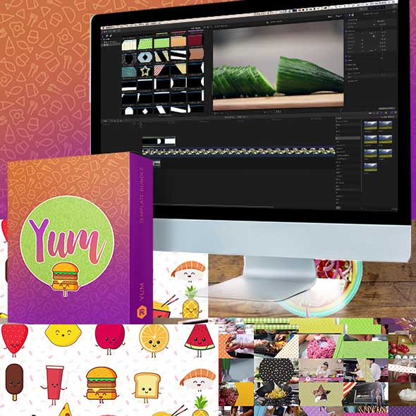 121组食物美食卡通图形动画转场背景包装视频素材