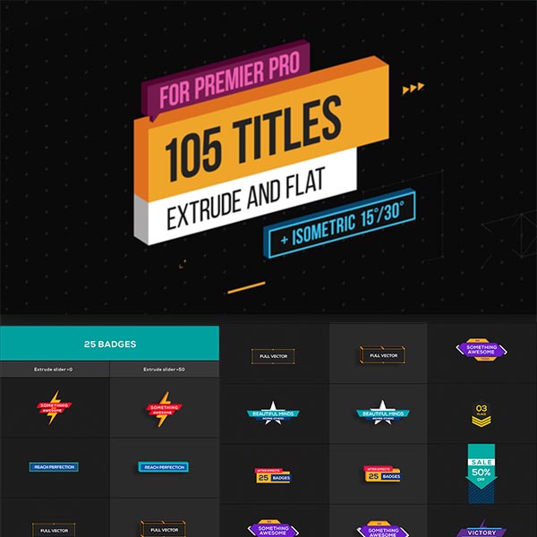 PR预设-130组三维挤出等距文字标题Premiere字幕动画-图片1