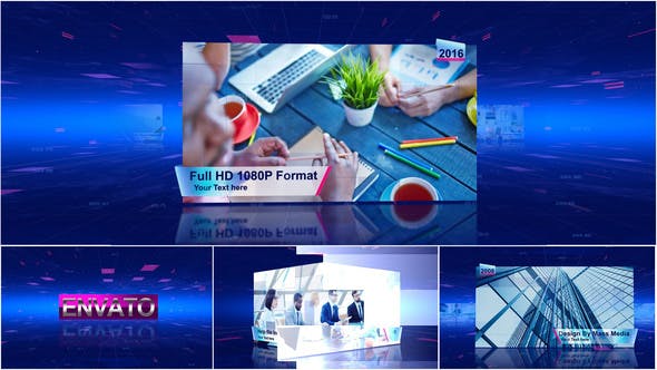 AE模板-科技感时间线幻灯片图片介绍片头 Timeline Slides