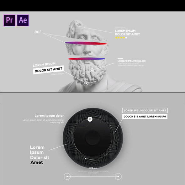 PR预设-94组4K呼叫指示线测量介绍线条Premiere动画