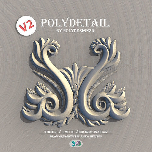 3DS MAX装饰花纹雕刻插件 PolyDetail – Ornament Plugin for 3ds Max