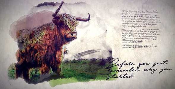 AE模板-素描幻灯片水墨晕染图片介绍片头 Sketch Slideshow