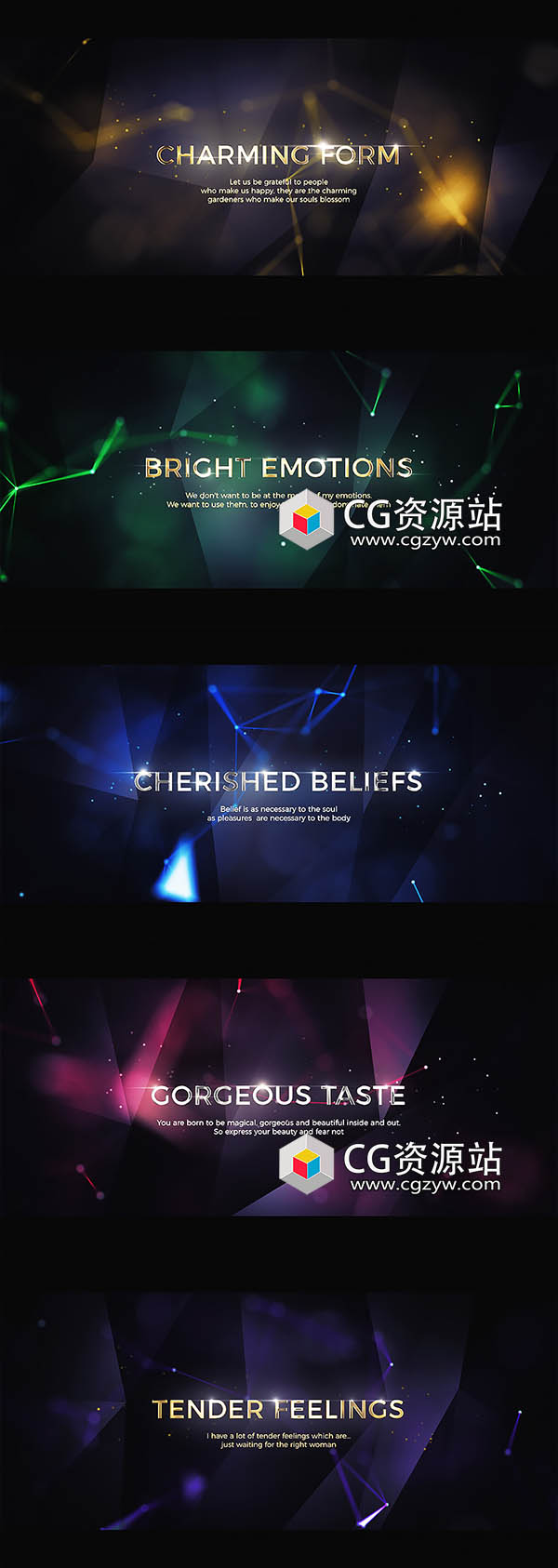 AE模板-抽象豪华点线粒子背景文字标题宣传片头-图片2