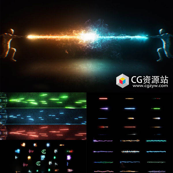 115组4K科幻冲击能量波魔法武器开枪火焰光线特效合成视频素材-图片1