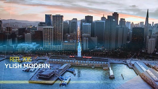 AE模板-简单时尚图形切换图文视频城市宣传片头 Gallery Line