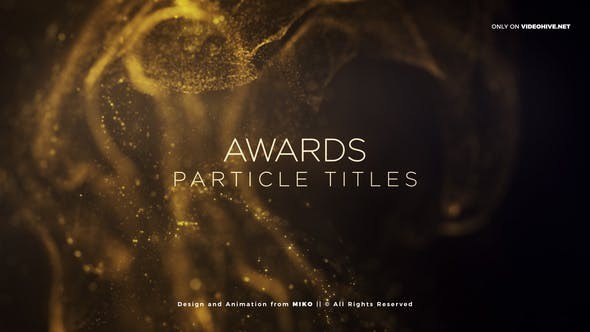 AE模板-黄金粒子流动大气奢华颁奖晚会文字标题片头Awards Particles Titles