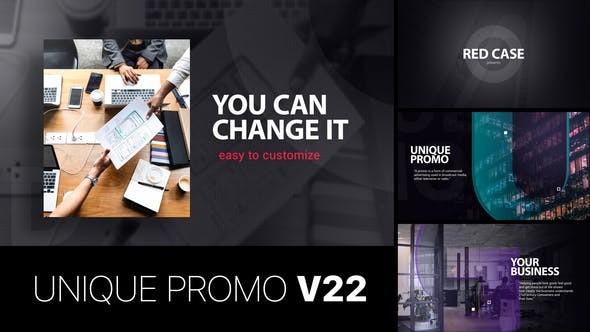 AE模板-优雅时尚公司介绍宣传片头Unique Promo v22 | Corporate Presentation