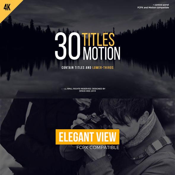 FCPX插件-30组简洁文字标题字幕动画预设