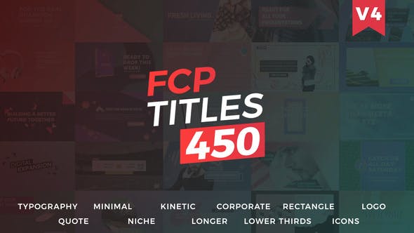 FCPX插件-250组文字标题人名字幕条动画预设