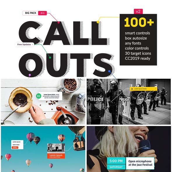 PR预设-100+时尚科技感呼叫指示线信息框动画